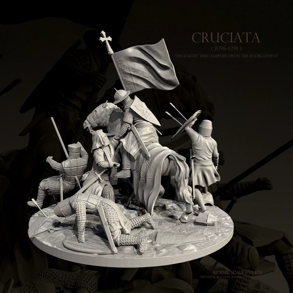 The height of man 25mm 50mm Knight Resin Soldier Kit White mold self-assembly TD-7787/3D