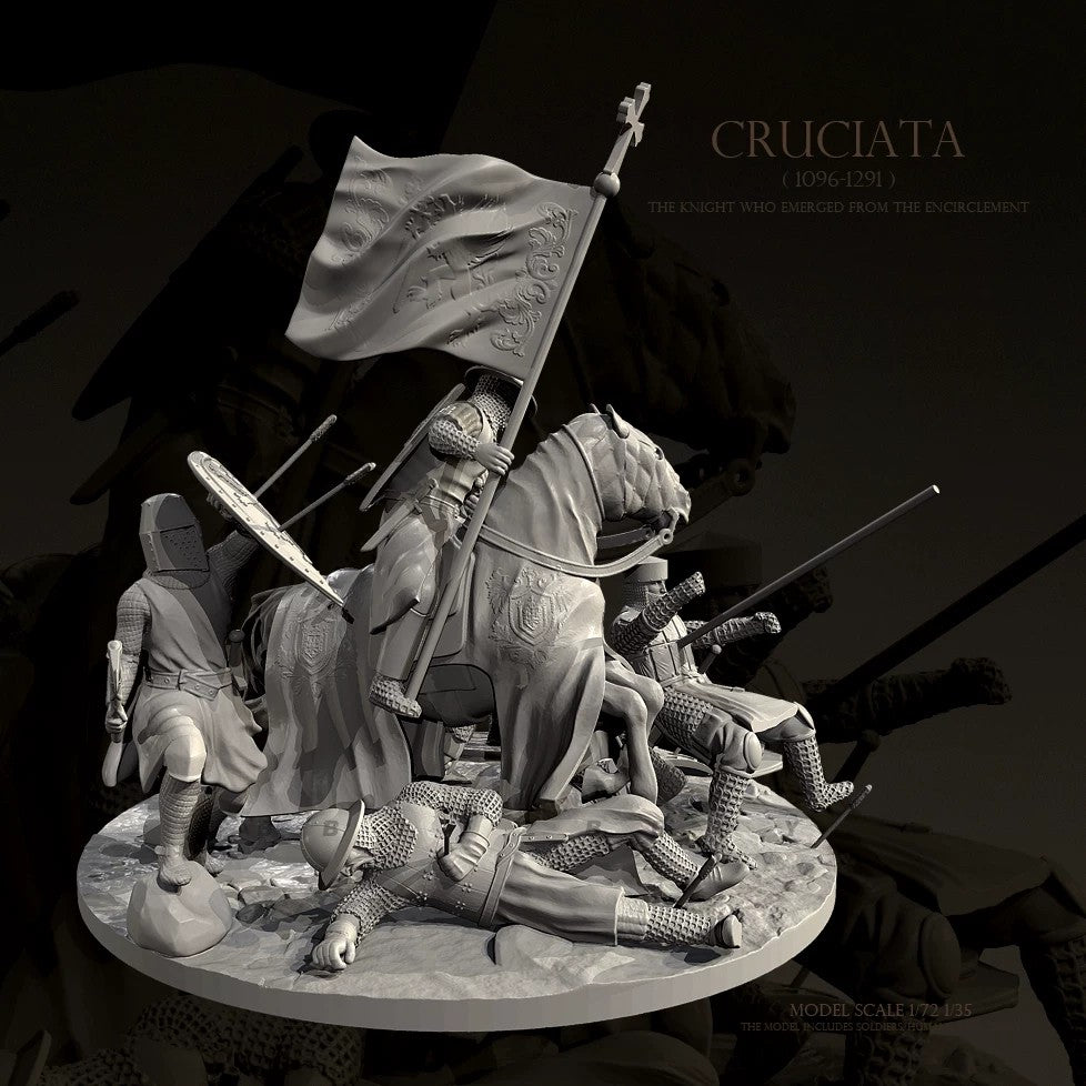 The height of man 25mm 50mm Knight Resin Soldier Kit White mold self-assembly TD-7787/3D